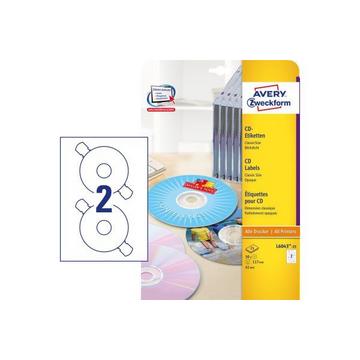 AVERY ZWECKFORM CD-Etiketten Classic weiss L6043-25 117mm 50 Stk.