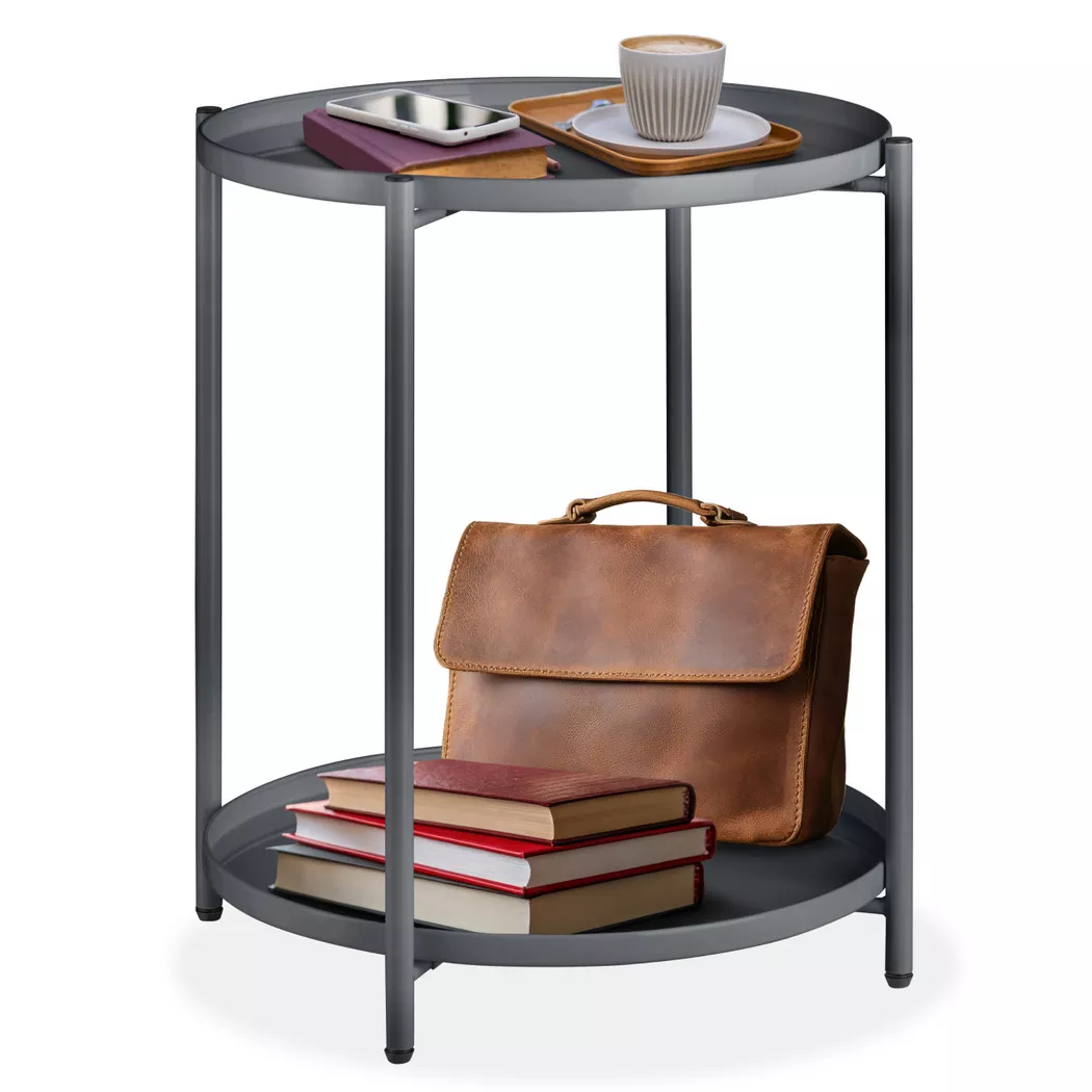 tectake Bedside Table Oxford in Dark Grey