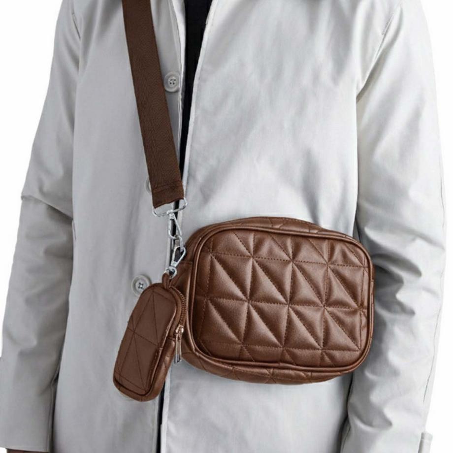 EKO Kamelie Sac Bandoulière Matelassé avec Mini Pochette  