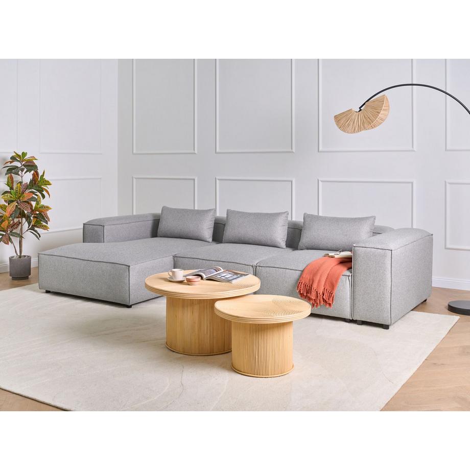 Beliani Canapé d'angle côté droit en Tissu Moderne BRANDE  