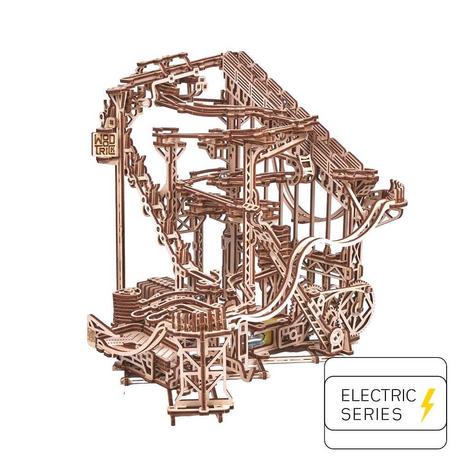 Wood Trick  Piste de billes en spirale - 3D Kit de construction en bois (Électrique) 
