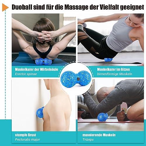 Alopini  Faszienrollen-Set mit 3D-Strukturmassage, Mini-Faszienrolle, Faszienball und Duoball, Faszien-Set 