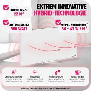 Tectake Chauffage infrarouge hybride avec thermostat et protection contre la surchauffe  