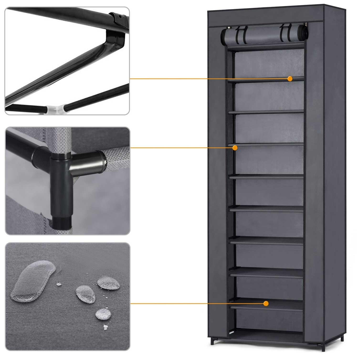 B2X Textilschuhschrank Massido – Graphit  