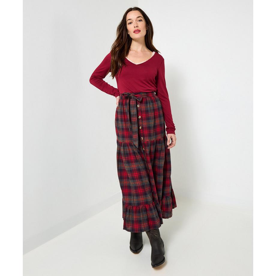 Joe Browns V-Ausschnitt Jersey Top mit Spitzenbesatz  