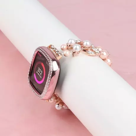 Bracelet silicone de luxe Fitbit Versa 4 (rose-rouge) 