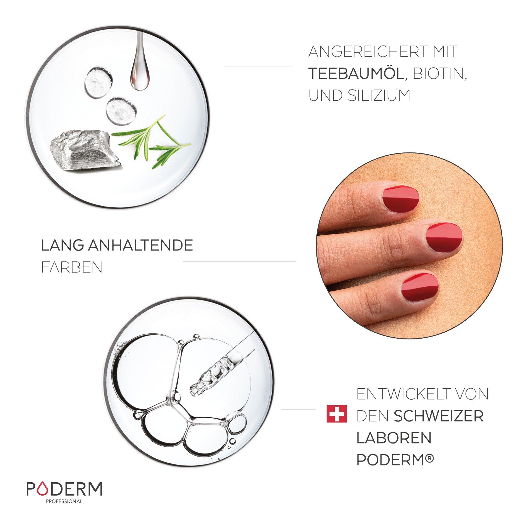 PODERM  Mycose Ongles - Vernis ROUGE ALLURE Tea Tree - Swiss Made 