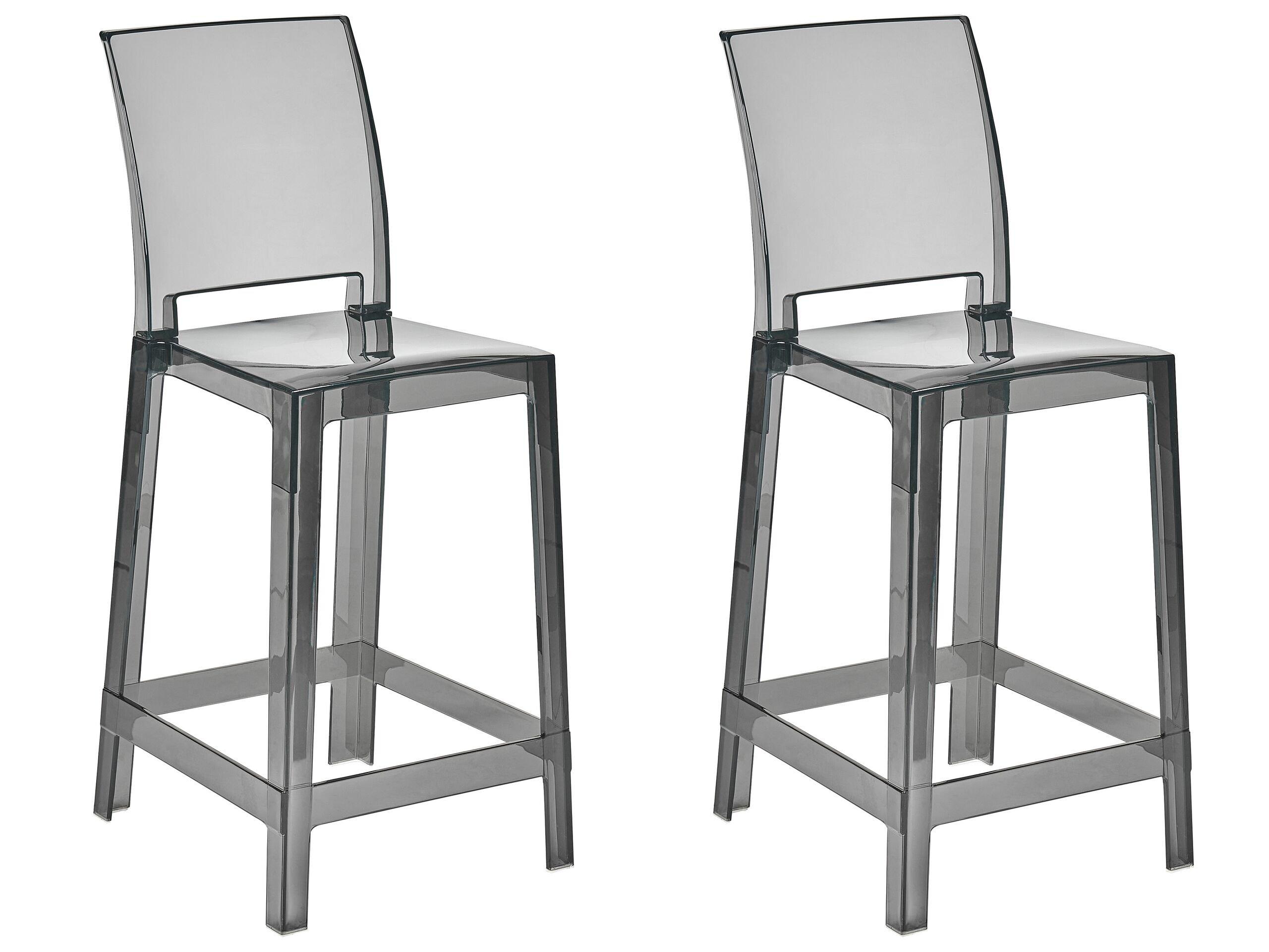 Beliani Lot de 2 chaises de bar en Polycarbonate Moderne WELLINGTON  