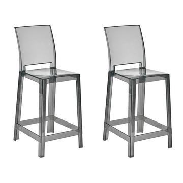 Lot de 2 chaises de bar en Polycarbonate Moderne WELLINGTON