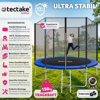 Tectake  Trampolino con rete di protezione 