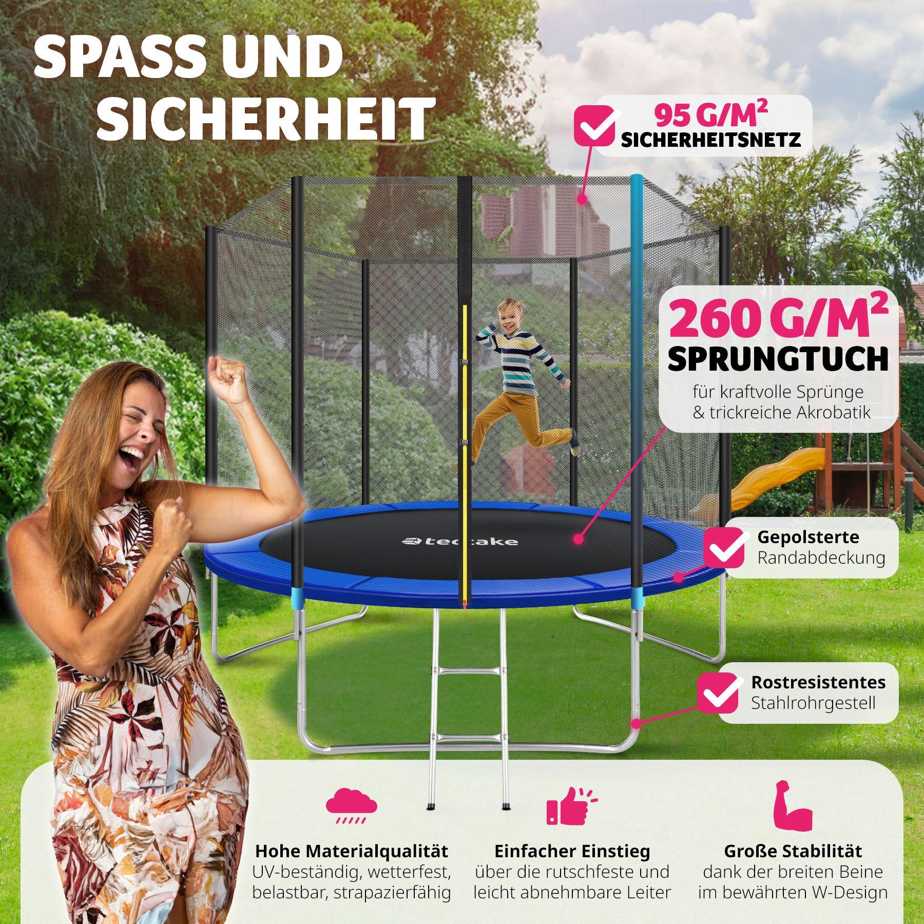 Tectake  Trampolin Garfunky mit Sicherheitsnetz 