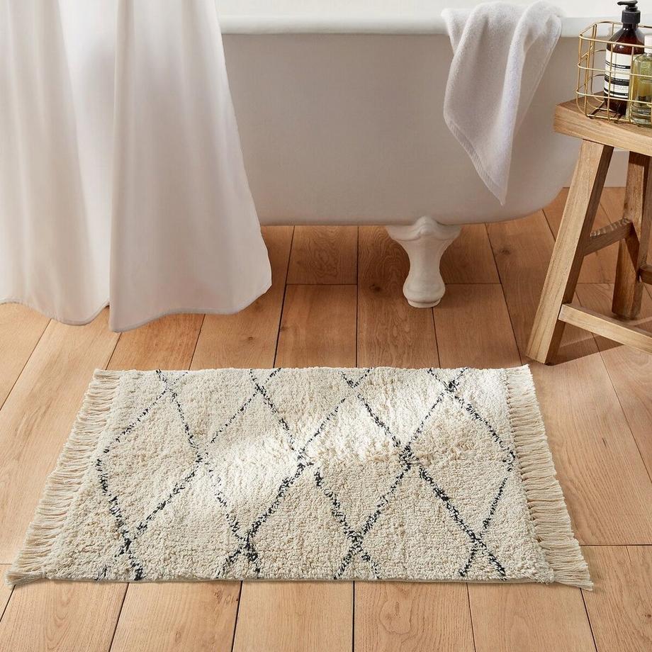 Tapis de bain écru/noir 1600g/m²