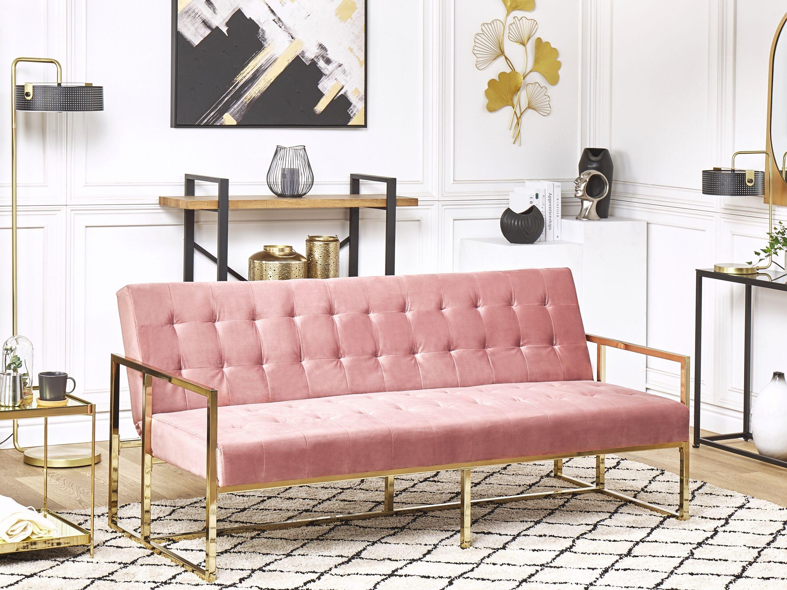 Beliani 3 Sitzer Sofa aus Samtstoff Glamourös MARSTAL  