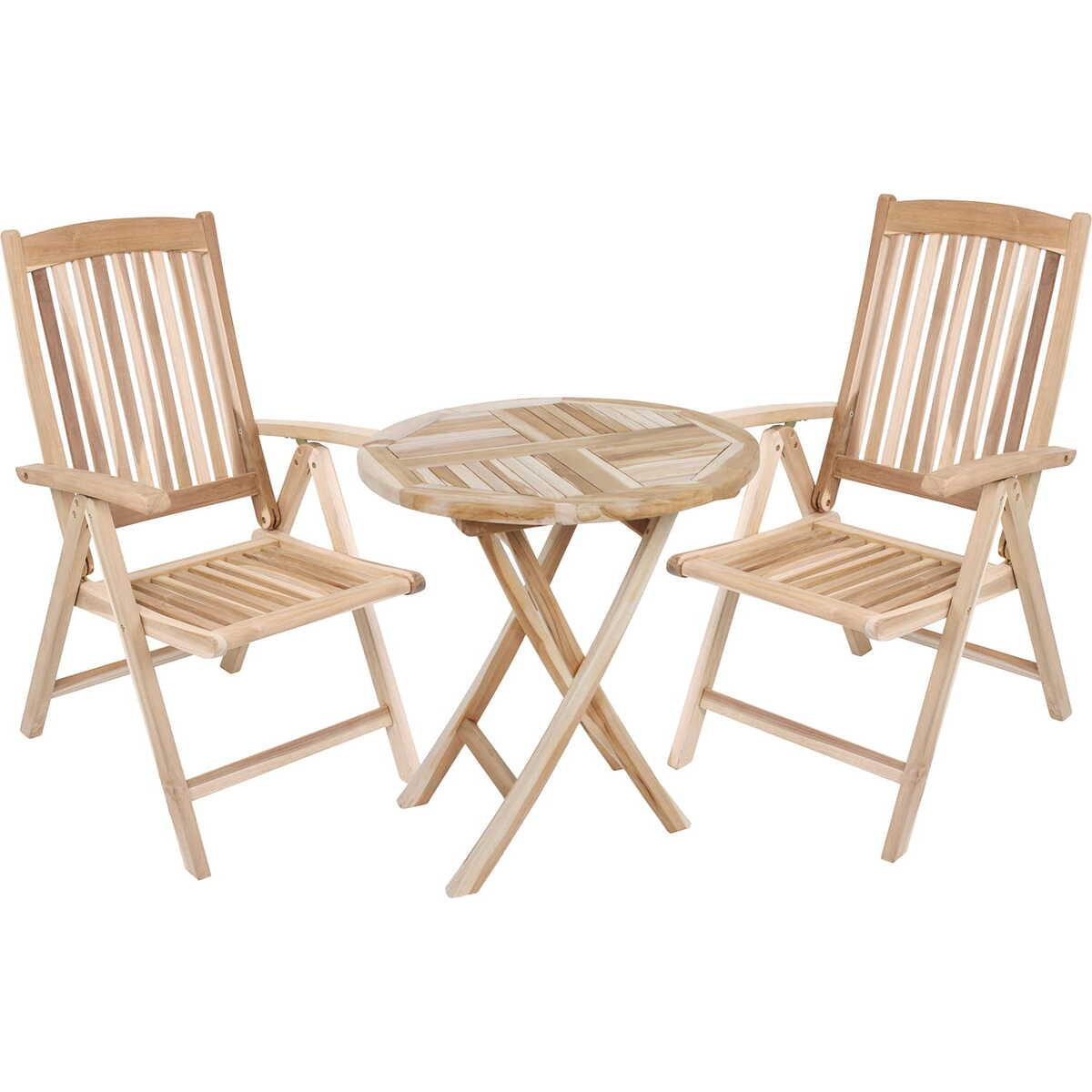 mutoni pleasure Garten Essgruppe Java II Teak natur (3-tlg)  