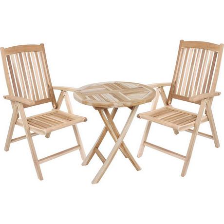 mutoni pleasure Garten Essgruppe Java II Teak natur (3-tlg)  