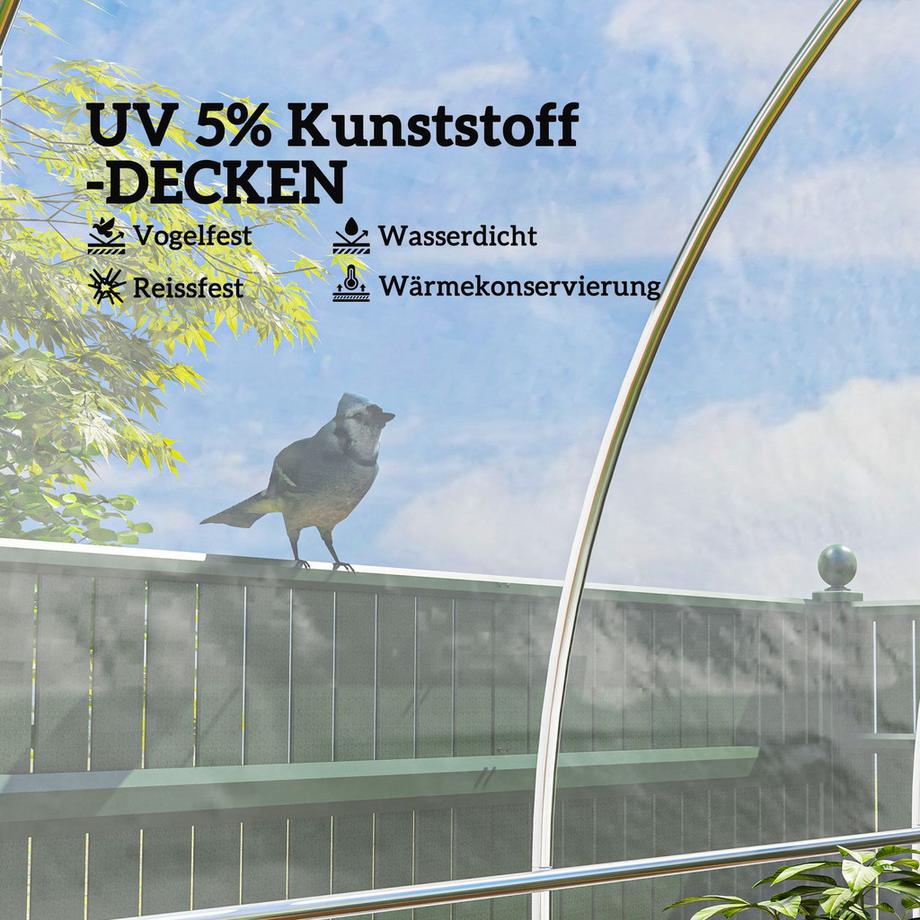 Northio Pellicola per serra 7x8 m pellicola da giardino impermeabile con protezione UV, pellicola extra spessa antistrappo in plastica, telone per serra polytunnel, pellicola per tunnel per uso esterno, trasparente  