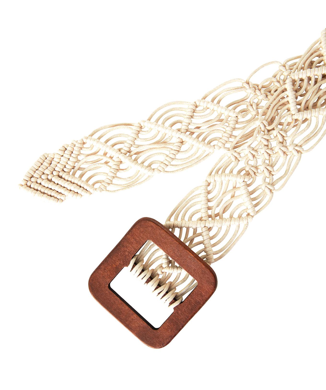 Joe Browns Makramee Gürtel Holzschnalle  