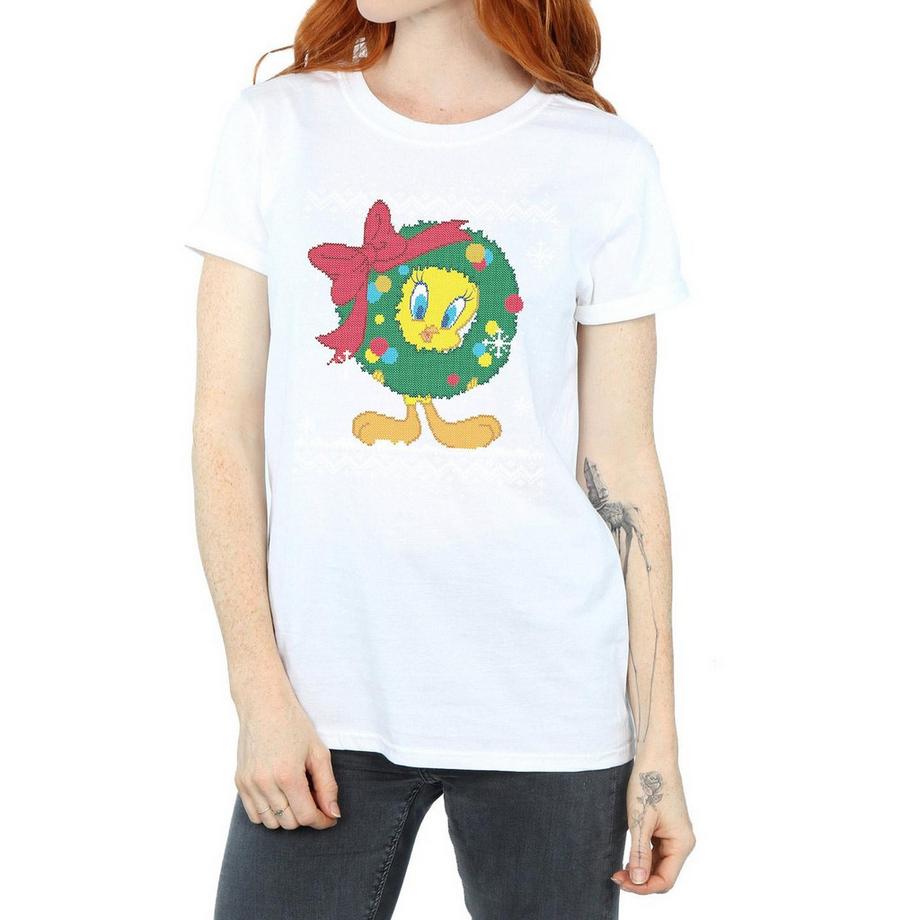 LOONEY TUNES Tweety Pie Christmas Fair Isle T-Shirt  