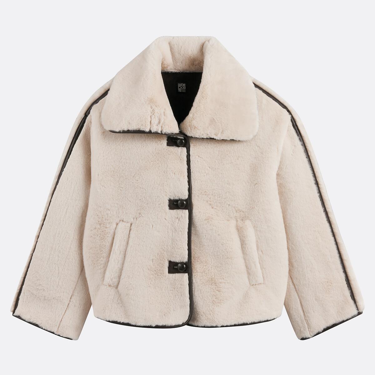 La Redoute Collections Cappotto corto soffice con chiusura a bottoni  