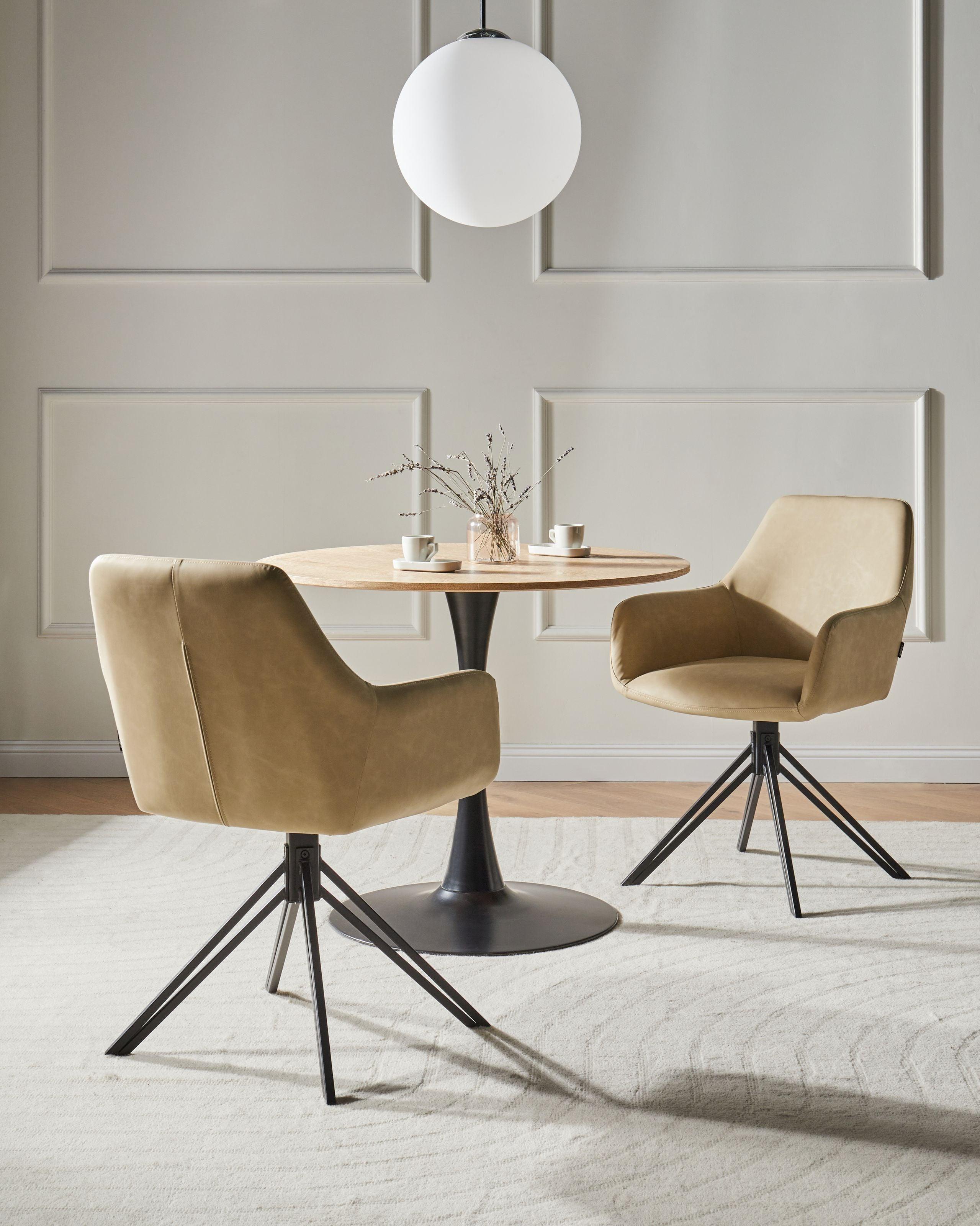 Beliani Esszimmerstuhl 2er Set aus Kunstleder Modern SANSARC  