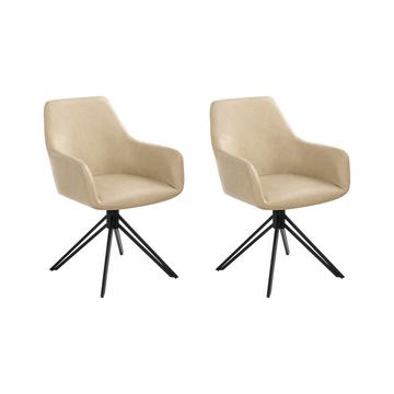Lot de 2 chaises de salle à manger en Cuir PU Moderne SANSARC