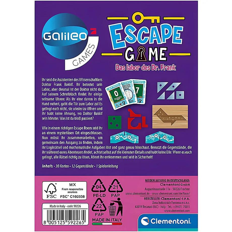 Clementoni  Galileo Escape Das Labor des Dr. Frank 