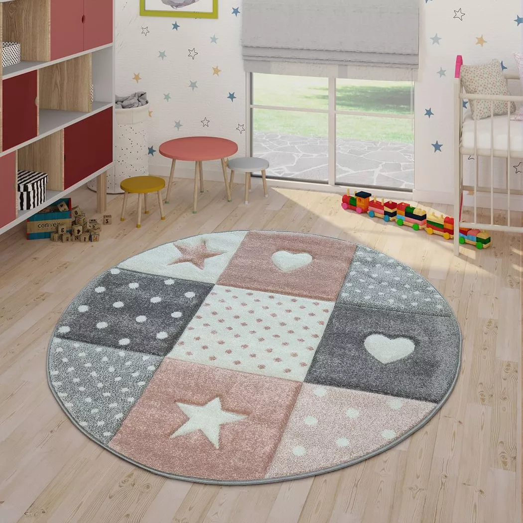 Paco Home - Moquette per bambini la corona del cuore dei bambini slip -resocon, 140x200 cm