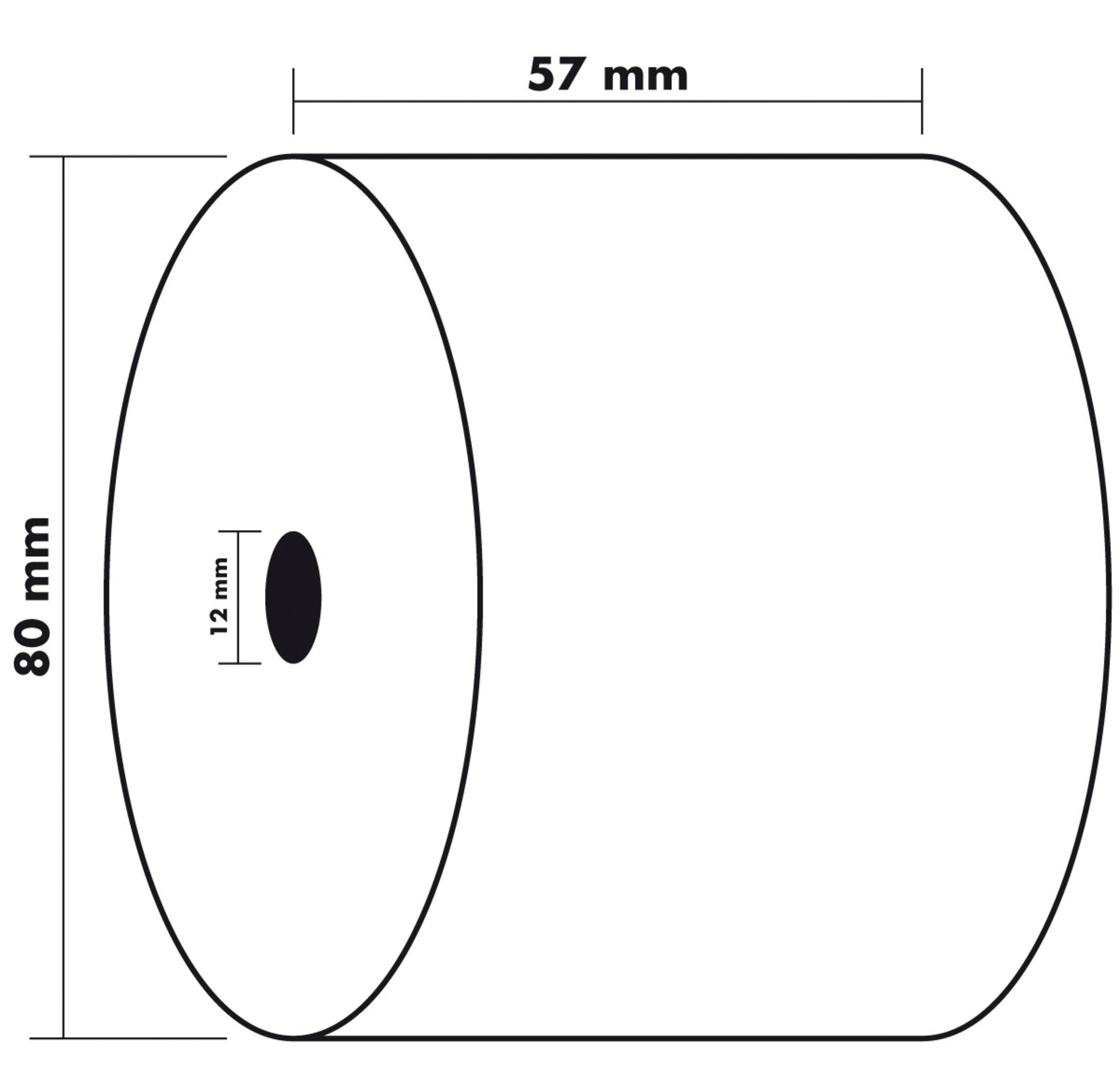 Exacompta Thermorolle für Kartenzahlung und Waagen, 57mm x 76m, 1-lagig, 55g, BPA-frei x 50  