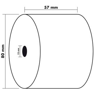 Exacompta Bobine pour caisse et balance 57x80mm - 76m - 1 copia carta termica 55 gr x 50  