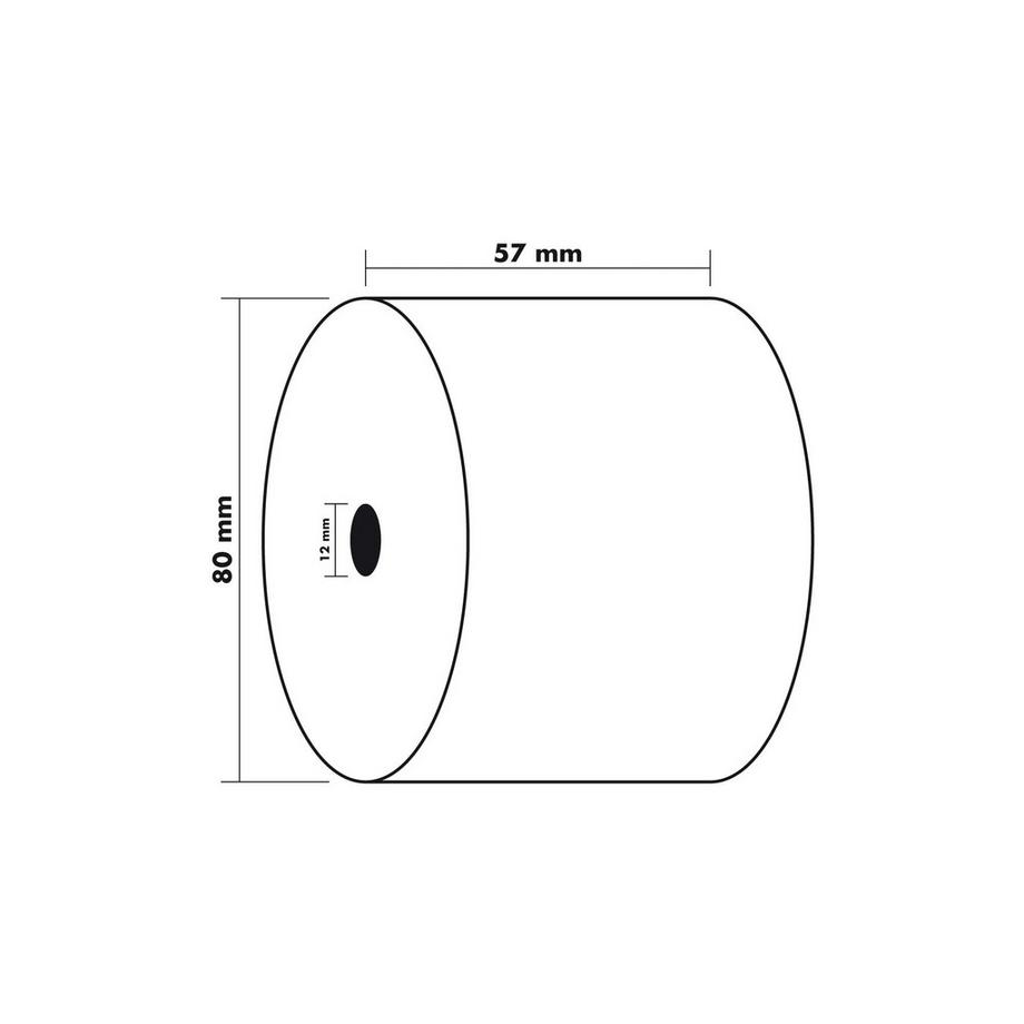 Exacompta Bobine pour caisse et balance 57x80mm - 76m - 1 pli thermique 55g/m2. - x 50  