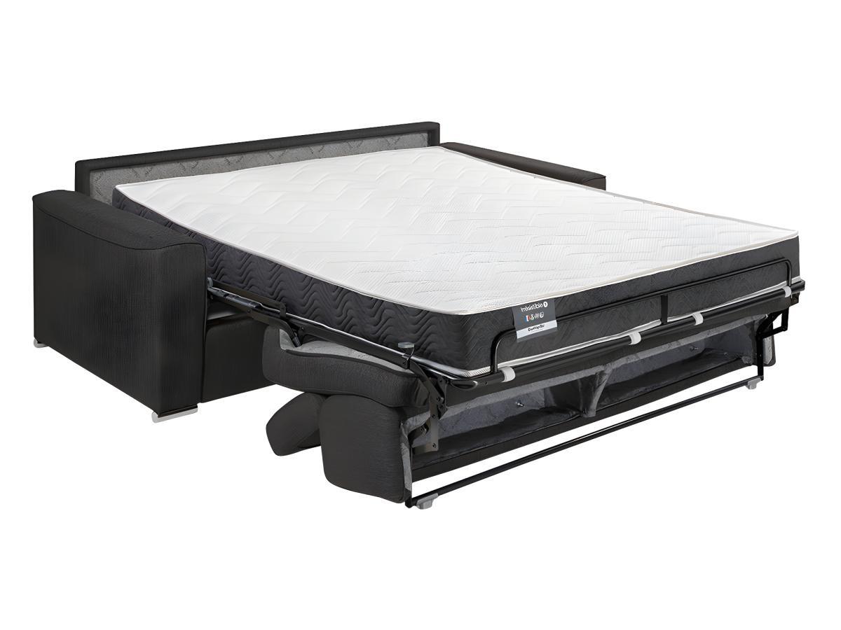 LINEA SOFA Canapé 3 places convertible express en tissu violet - couchage 140 cm - Matelas 18 cm avec mémoire de forme VIZIR  