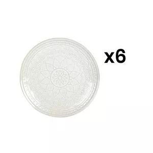 Servizio di 6 piatti D.26 cm in Grès Bianco sporco - MOA