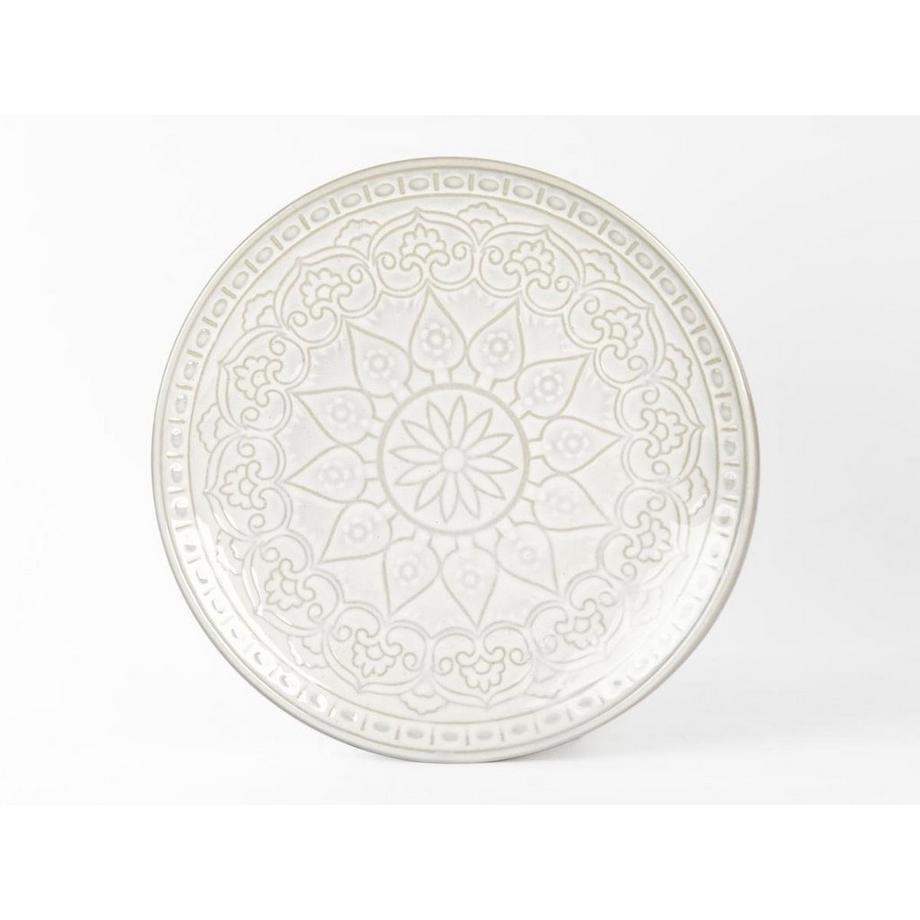 Sia  Servizio di 6 piatti D.26 cm in Grès Bianco sporco - MOA 