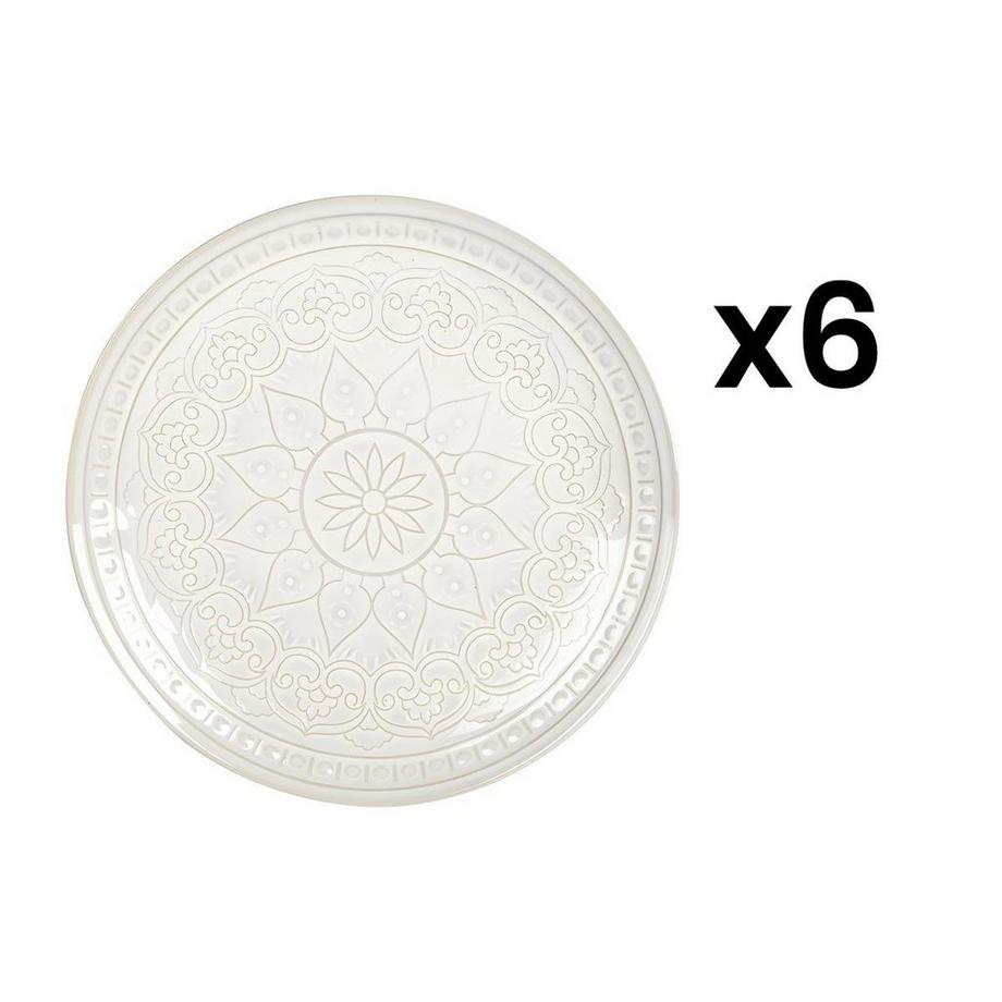 Sia  Servizio di 6 piatti D.26 cm in Grès Bianco sporco - MOA 