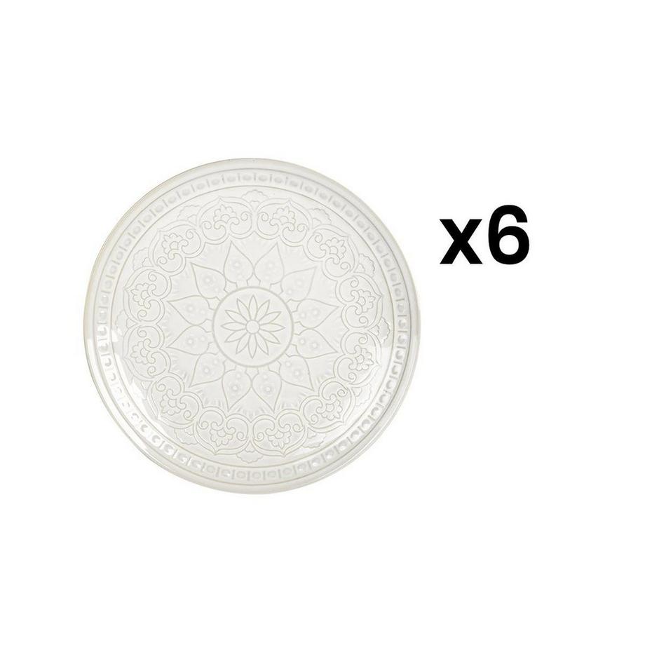 Sia  Servizio di 6 piatti D.26 cm in Grès Bianco sporco - MOA 