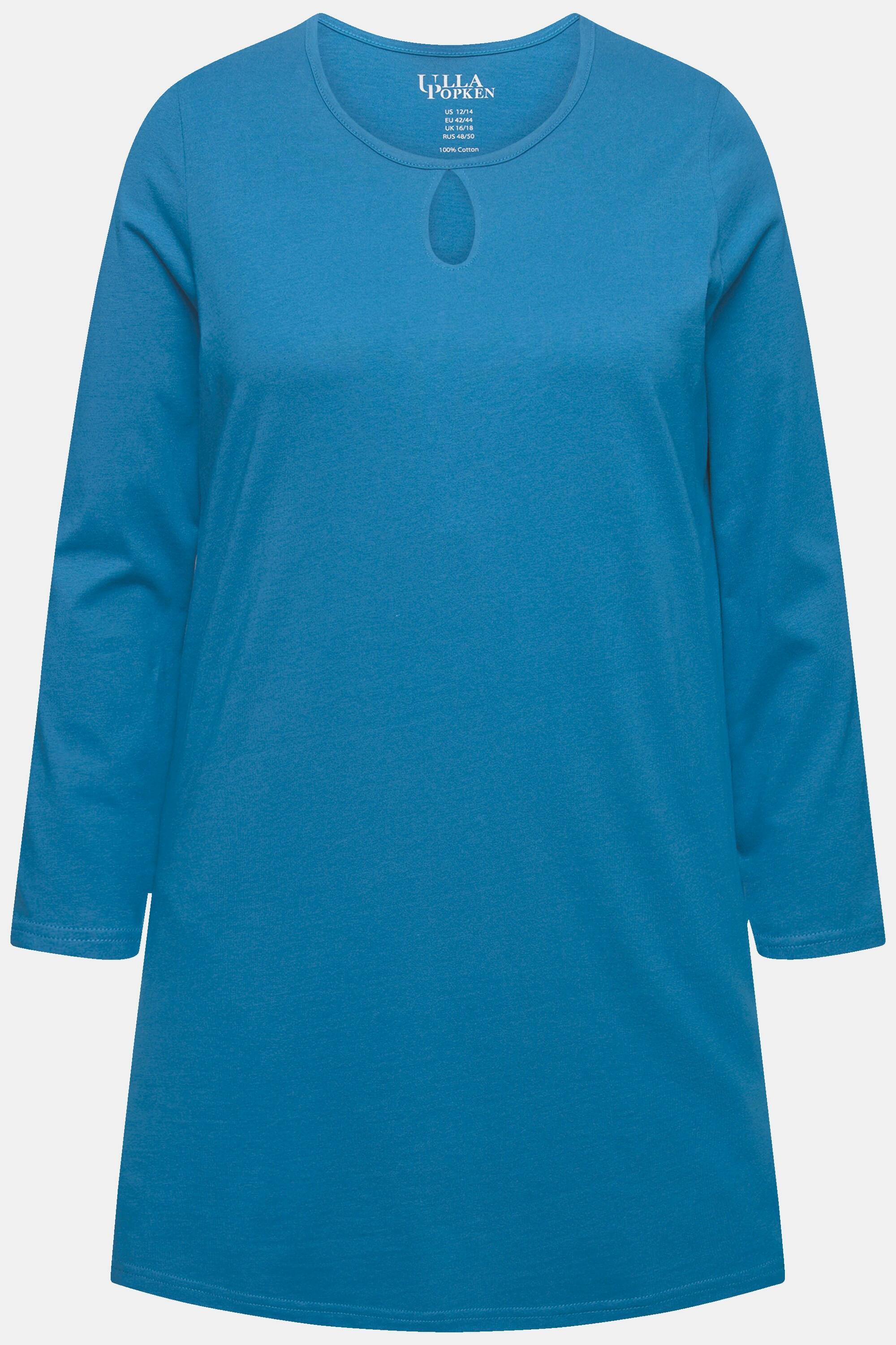 Ulla Popken  Longshirt, A-Linie, Keyhole, Rundhals, Langarm 