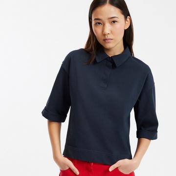 T-Shirt mit Polokragen und kurzen Ärmeln