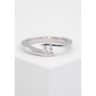 MUAU Schmuck  Solitaire Ring Diamant 0.30ct. Weissgold 750 