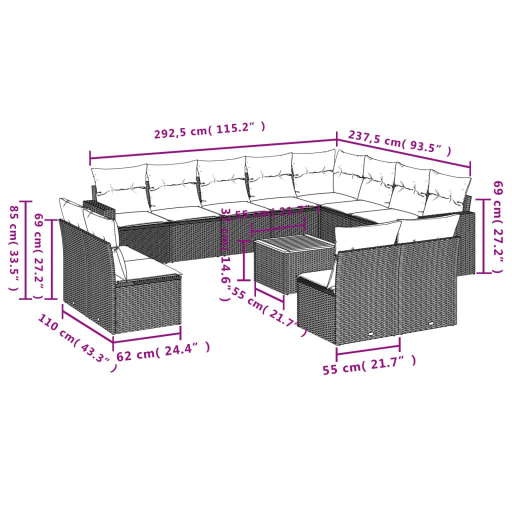 VidaXL Ensemble de canapés de jardin rotin synthétique  