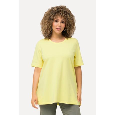 Ulla Popken  T-shirt dal taglio svasato con scollo a girocollo e mezze maniche 