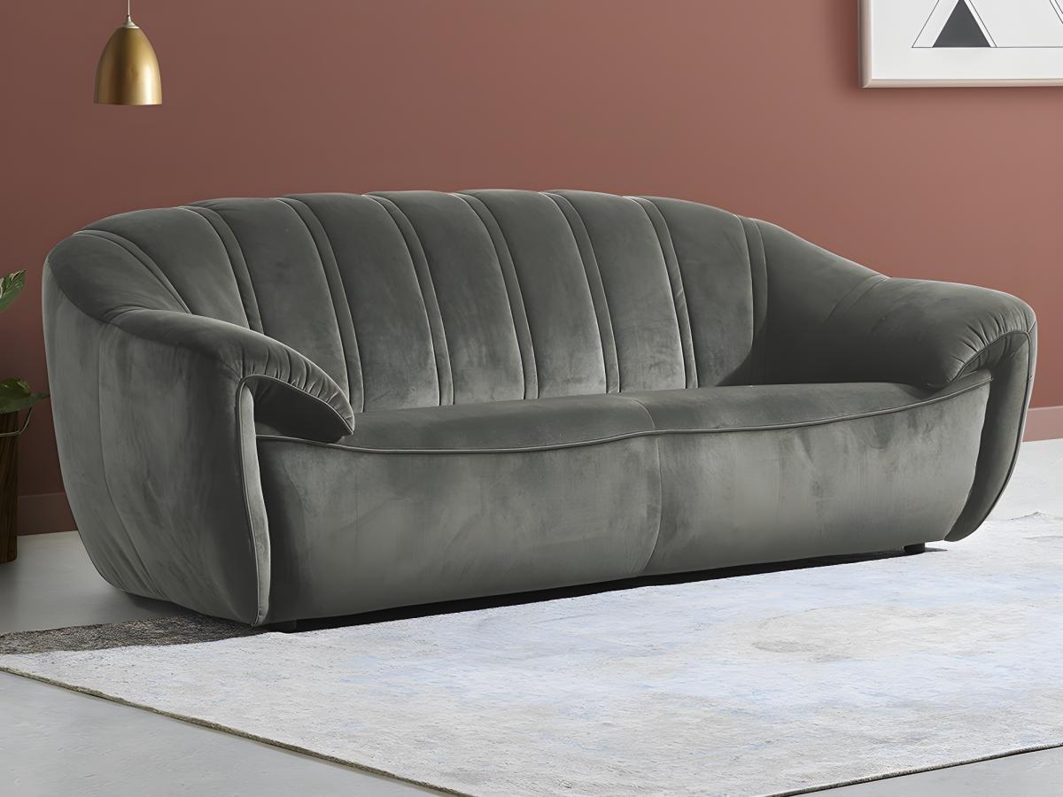 Vente-unique Sofa 3Sitzer Samt MALVITO  