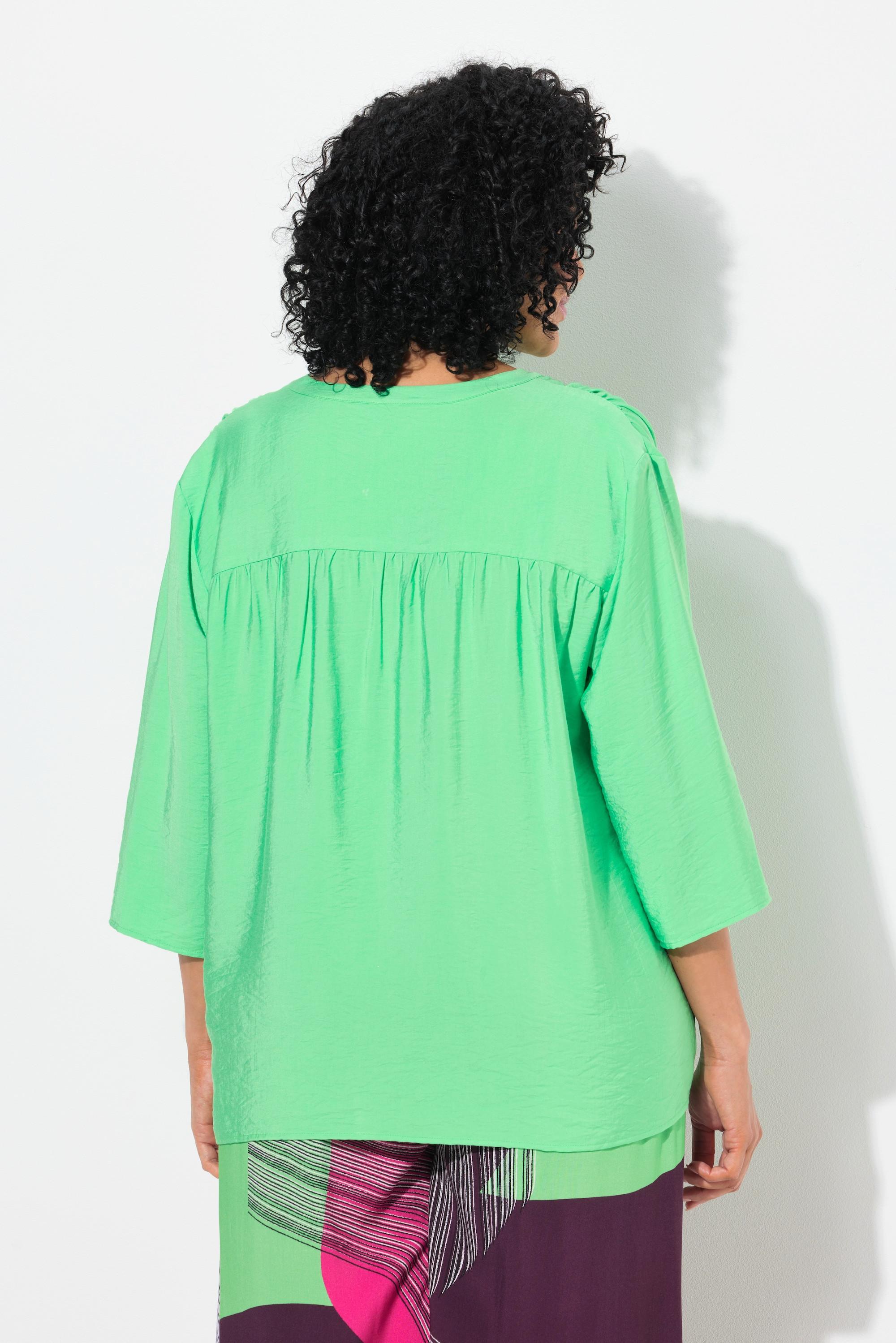 Ulla Popken Blusa oversize scollo a tunica maniche 3/4  