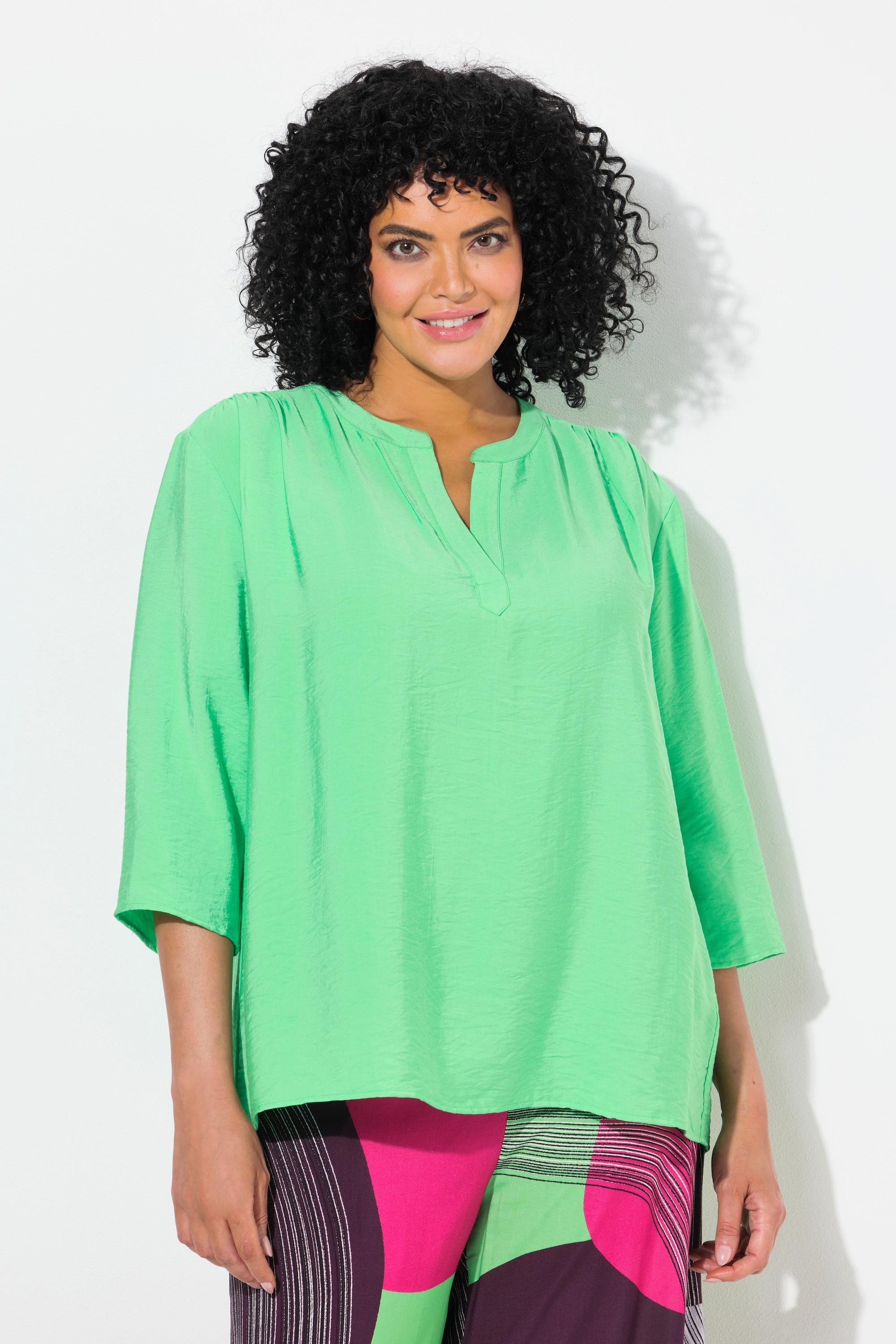 Ulla Popken Blusa oversize scollo a tunica maniche 3/4  