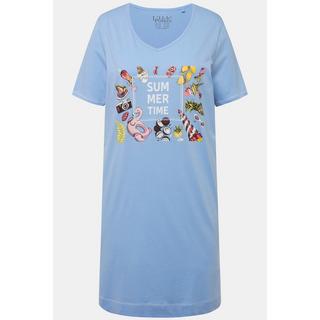 Ulla Popken  Grand t-shirt avec imprimé, col V et manches courtes 