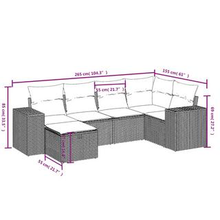 VidaXL Ensemble de canapés de jardin rotin synthétique  