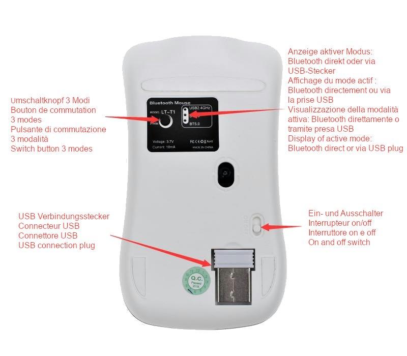 FitLife  Optische Design Maus kabellos rosa 