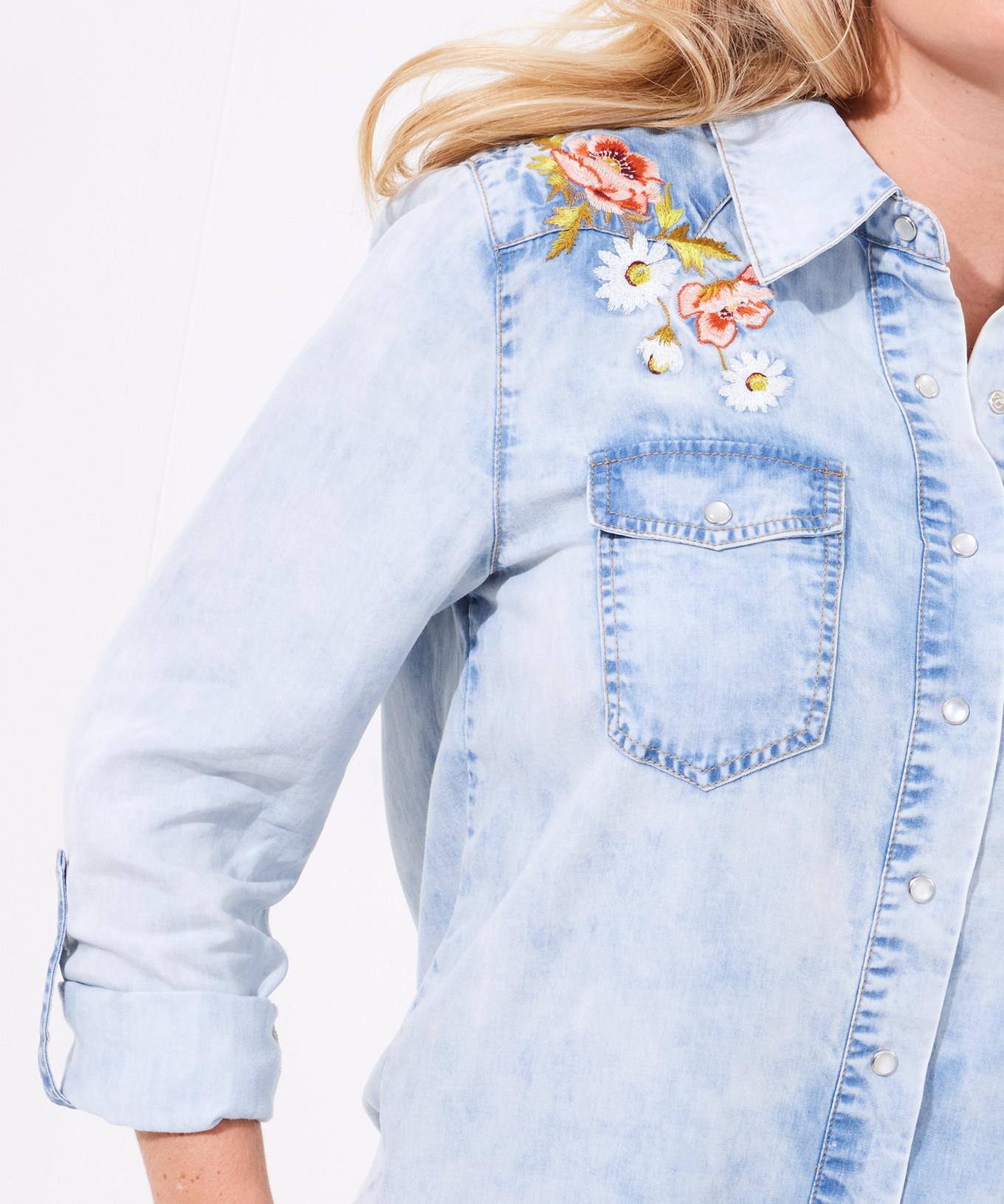 Joe Browns  Denim-Hemd mit Gänseblümchen-Stickerei 