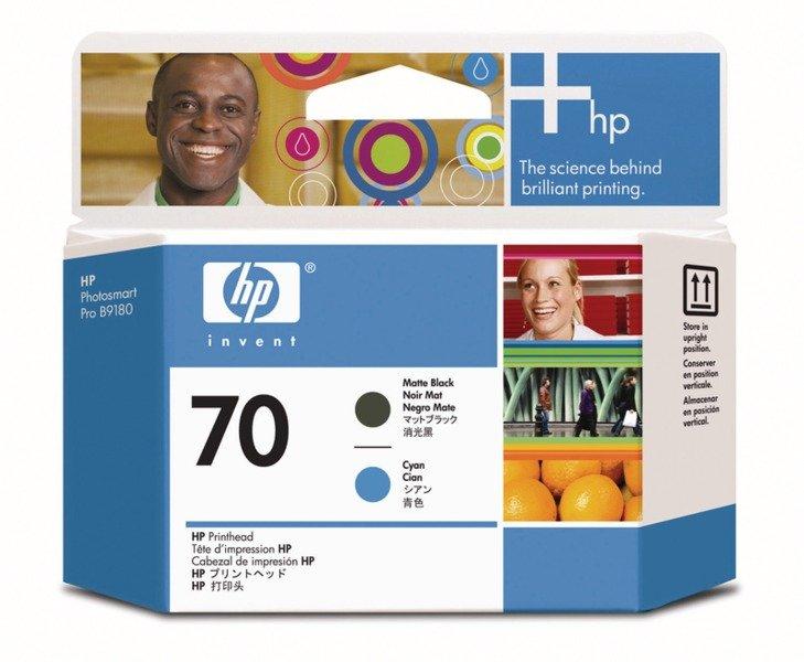 HEWLETT PACKARD  HP Druckkopf 70 matt-schwarz/cyan C9404A DesignJet Z2100 