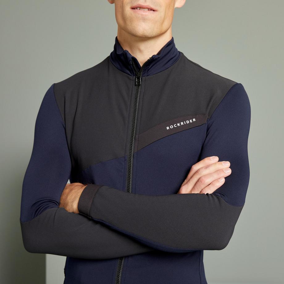 ROCKRIDER  MAILLOT manches longues vélo VTT XC mi saison homme bleu 