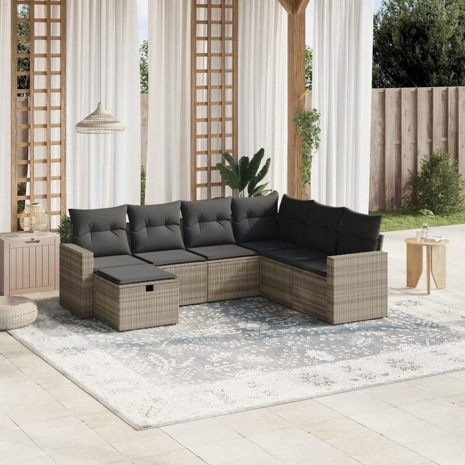 VidaXL set divano da giardino Polirattan  